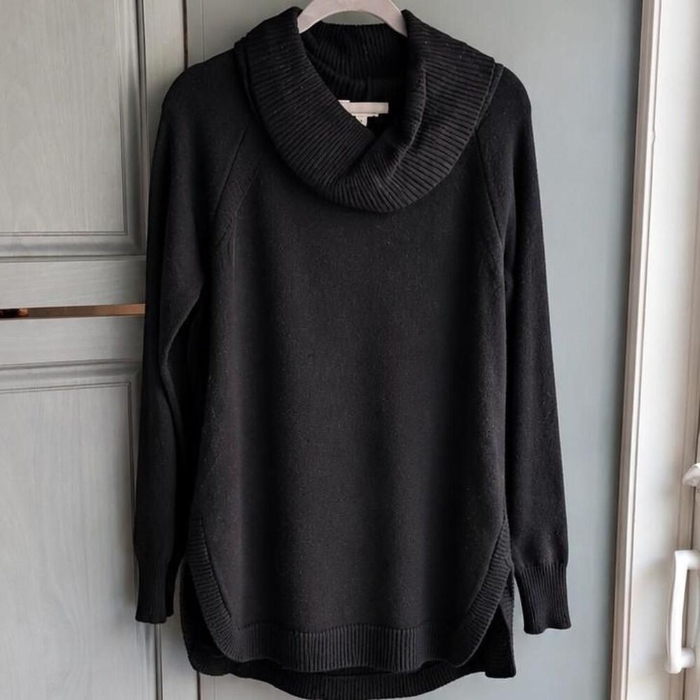 Time and Tru Black cowl neck tunic sweater